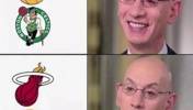 美国网友调侃：湖人和凯尔特人被淘汰后，肖华的心情是这样的