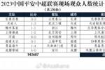 2023中国平安中超联赛现场观众人数统计（第28轮）