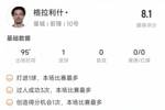 格拉利什本场数据：1个进球，1次创造良机，11次对抗7次成功