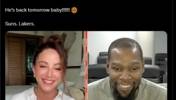 🥰美女记者发推：和杜兰特确认过了！明天复出打湖人！